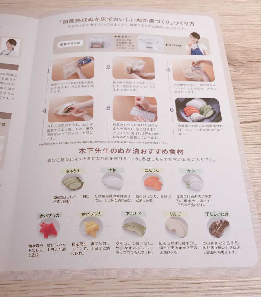 ぬか漬けキットの説明書