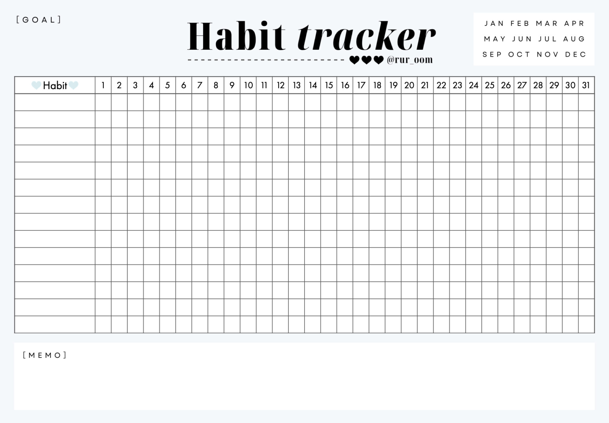 ハビットトラッカーで習慣作り始めてみた【無料テンプレート配布】